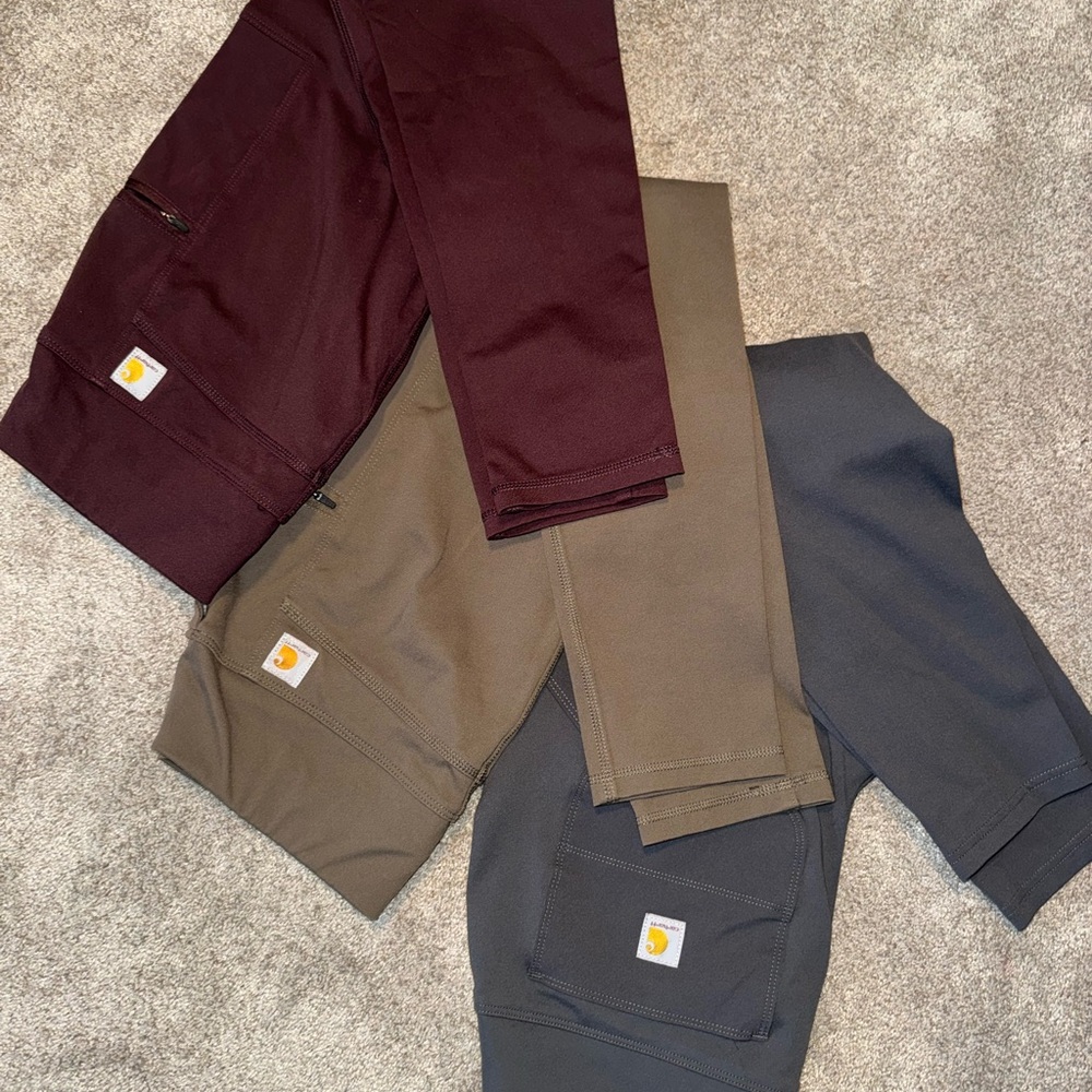 Carhartt Women’s Force Leggings - 3 for 1 - Burgundy, Khaki, Gray